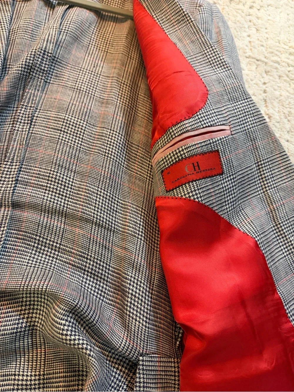 Carolina Herrera Gray Glen Plaid Sport Coat